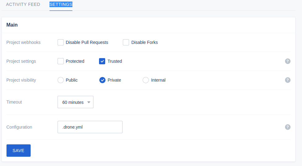 настройки drone