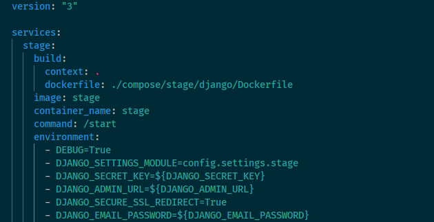 Пример настроек